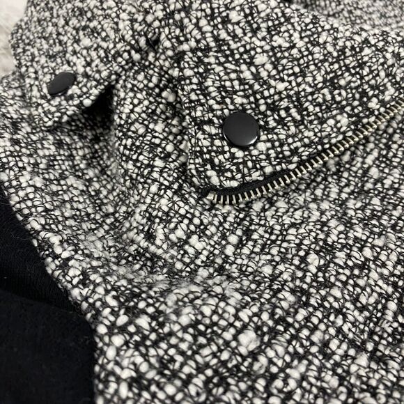 BCNU Blazer Coat Womens Sz Small Moto Black Work Office Date Tweed Rock Edgy - Picture 5 of 14